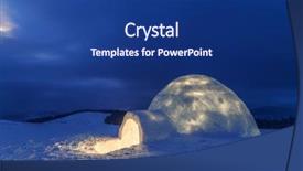  Presentation with snow mountain - Audience pleasing presentation theme consisting of igloo in the high mountain backdrop and a navy blue colored foreground