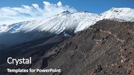  Presentation with snow covered trees and falling - Slides enhanced with igneous - etna mountain covered snow background and a  colored foreground