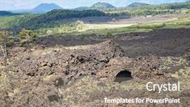  Presentation with lava - PPT theme having igneous - etna park cave on lava background and a gray colored foreground