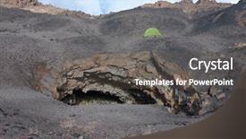  Presentation with inside an ice cave - PPT layouts featuring igneous - grotta del gelo cave ice background and a dark gray colored foreground