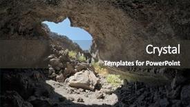  Presentation with cave - Presentation design featuring igneous - lamponi cave interior in etna background and a dark gray colored foreground