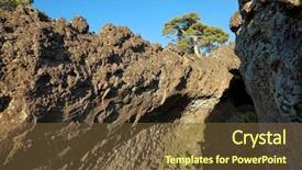  Presentation with activity - PPT theme with igneous - lava tube formed by volcanic background and a tawny brown colored foreground