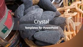  Presentation with volcanic rock - Presentation design enhanced with igneous - scoria stone volcanic rock black background and a gray colored foreground