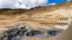  Presentation with geothermal - Cool new PPT layouts with igneous - steaming geothermal area seltun near backdrop and a coral colored foreground