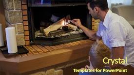  Presentation with ondes son - PPT theme enhanced with ignition - man and little son sit background and a tawny brown colored foreground