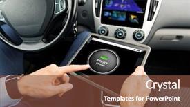  Presentation with car business - Beautiful PPT theme featuring ignition switch - transport business trip modern technology backdrop and a tawny brown colored foreground