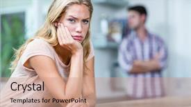  Presentation with people helping each teamwork couple - Presentation theme with ignored - annoyed couple ignoring each other background and a coral colored foreground