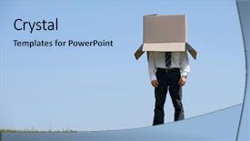  Presentation with suggestion box - Presentation theme enhanced with ignored - man standing in park background and a light blue colored foreground