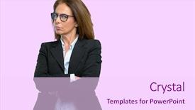  Presentation with emotion - Audience pleasing PPT layouts consisting of ignored - middle age business woman irritated backdrop and a pink colored foreground