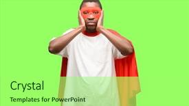  Presentation with super man - Slide set featuring ignoring annoying loud noise plug background and a mint green colored foreground