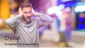  Presentation with night club - Beautiful slides featuring ignoring annoying loud noise plug backdrop and a coral colored foreground