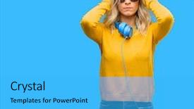  Presentation with music headphones - Amazing slide deck having ignoring annoying loud noise plugs backdrop and a  colored foreground