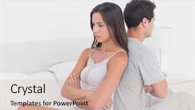  Presentation with unhappy - Cool new presentation design with long distance relationship - unhappy couple ignoring each other backdrop and a soft green colored foreground
