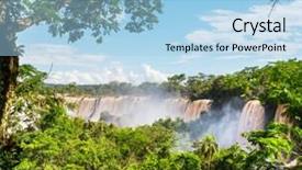  Presentation with falls - Beautiful presentation featuring iguassu falls backdrop and a light blue colored foreground
