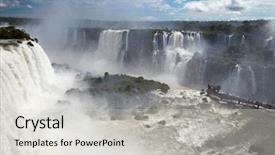  Presentation with falls - Audience pleasing PPT layouts consisting of guarana - iguassu falls backdrop and a light gray colored foreground