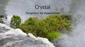  Presentation with falls - Theme enhanced with iguassu iguazu falls located at the brazilian and argentinian border background and a light gray colored foreground