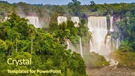  Presentation with falls - PPT layouts having iguazu falls national park - grandiose background and a tawny brown colored foreground