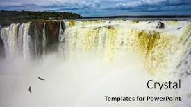  Presentation with roaring - Presentation theme with iguazu falls the rainy season background and a white colored foreground