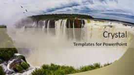  Presentation with roaring - Presentation having iguazu in the rainy season background and a mint green colored foreground