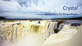  Presentation with waterfalls - PPT theme having iguazu in the rainy season background and a sky blue colored foreground