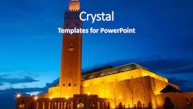  Presentation with morocco - PPT theme consisting of ii mosque in casablanca morocco background and a ocean colored foreground