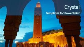  Presentation with morocco - Beautiful slide set featuring ii mosque in casablanca morocco backdrop and a ocean colored foreground