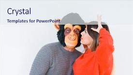  Presentation with new client interview wearing mask - Presentation theme having iiot - funny young couple boyfriend wearing background and a sky blue colored foreground