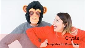  Presentation with funny - Beautiful presentation theme featuring iiot - funny young couple boyfriend wearing backdrop and a red colored foreground