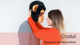  Presentation with funny - Beautiful PPT theme featuring iiot - funny young couple boyfriend wearing backdrop and a coral colored foreground