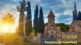  Presentation with kakheti - Amazing presentation theme having ikalto cathedral in kakheti region backdrop and a tawny brown colored foreground