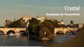  Presentation with historical architecture - Slide deck with ile de la cite background and a coral colored foreground