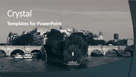  Presentation with historical architecture - Audience pleasing slides consisting of ile de la cite backdrop and a gray colored foreground