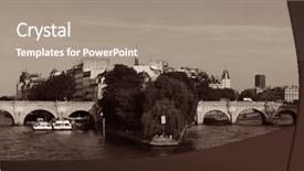  Presentation with historical architecture - Slide set enhanced with ile de la cite background and a coral colored foreground