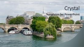  Presentation with paris - PPT layouts consisting of ile de la cite background and a sky blue colored foreground