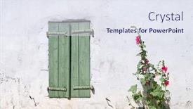  Presentation with green house - Colorful PPT layouts enhanced with ile-de-re-hollyhocks backdrop and a sky blue colored foreground