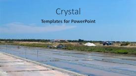  Presentation with salt - Beautiful PPT theme featuring ile-de-re-salt-lakes backdrop and a light blue colored foreground