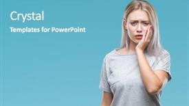  Presentation with illness - PPT theme featuring ill - young blonde woman over isolated background and a teal colored foreground