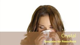  Presentation with sneezing - Audience pleasing presentation design consisting of ill-business-woman-sneezing backdrop and a red colored foreground