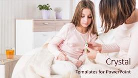  Presentation with daughter - Theme featuring ill daughter checking measured temperature background and a lemonade colored foreground