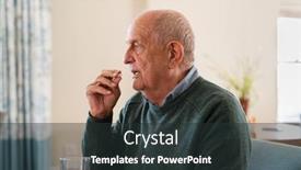  Presentation with elderly depression - Amazing presentation theme having ill-senior-man-taking-medicine backdrop and a tawny brown colored foreground
