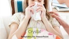  Presentation with tissue - Cool new presentation theme with ill woman with tissue lying on a sofa with her boyfriend backdrop and a lemonade colored foreground