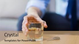  Presentation with alcohol abuse - Presentation design with illegal drinking - alcohol abuse drunk driving background and a coral colored foreground