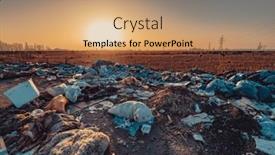  Presentation with light - Presentation design with illegal-dumpster-on-field background and a coral colored foreground