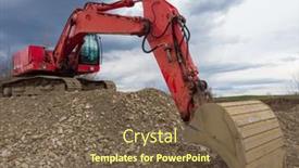  Presentation with excavator - PPT layouts enhanced with illegal-exploating-of-grader background and a tawny brown colored foreground