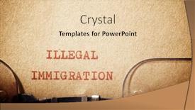  Presentation with immigration - PPT theme with illegal-immigration-phrase-written background and a lemonade colored foreground