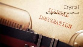  Presentation with immigration - Slide deck having illegal-immigration-phrase-written background and a cream colored foreground