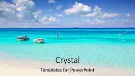  Presentation with paradise island - Theme consisting of illetas illetes tropical beach background and a arctic colored foreground