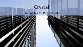  Presentation with modern building - Slides consisting of illlustration of modern blue building background and a  colored foreground