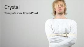  Presentation with strait - Beautiful PPT theme featuring stir fry deer meat in a skillet backdrop and a dark gray colored foreground.