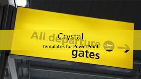  Presentation with departure board - Cool new presentation theme with illuminated airport departure gates direction backdrop and a yellow colored foreground